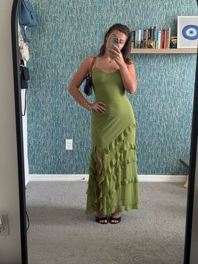 Bardot Cantara Ruffled Maxi Dress with Slit